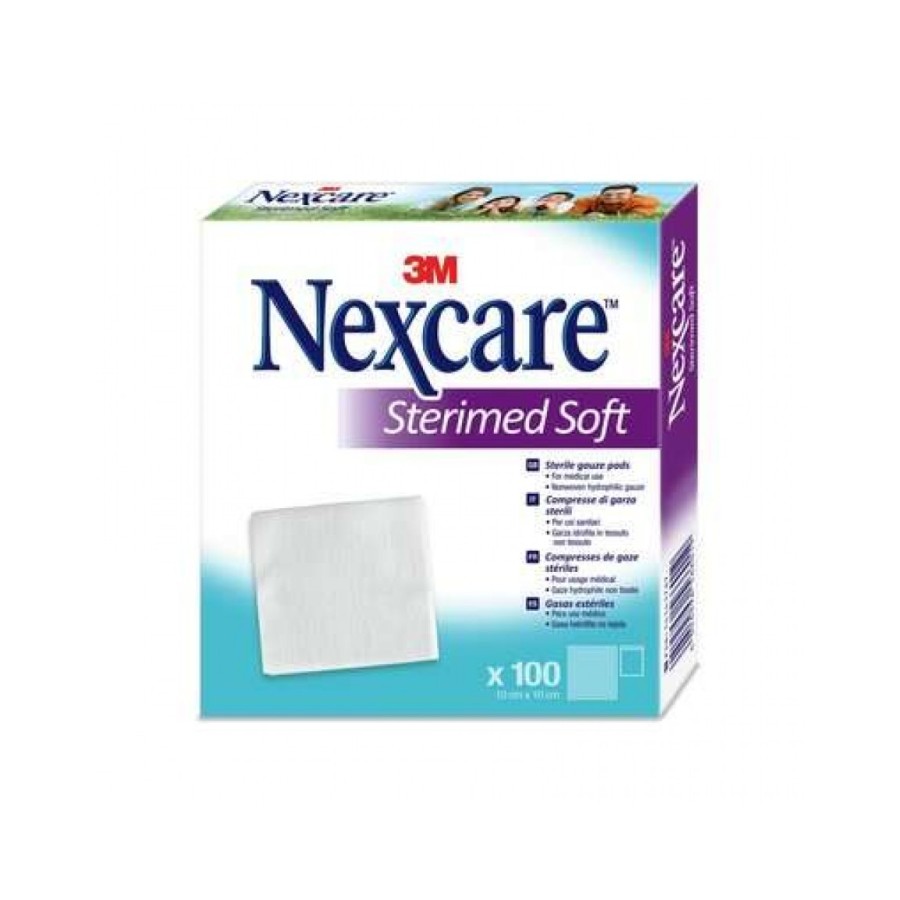 GARZA COMPRESSA STERIMED NEXCARE IN COTONE IDROFILO 20 FILI MULTILINGUAL 100 PEZZI