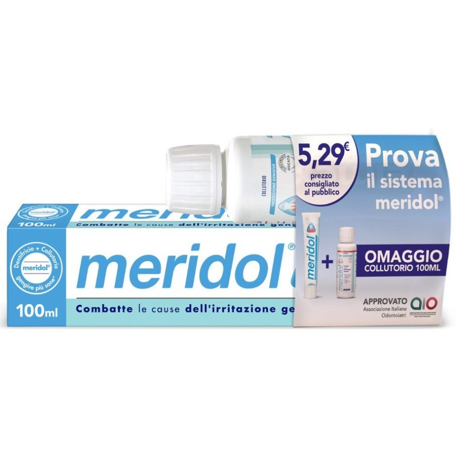 MERIDOL SPECIAL PACK 1 DENTIFRICIO MERIDOL 100 ML + 1 COLLUTORIO MERIDOL 100 ML IN OMAGGIO MERIDOL SPECIAL PACK 1 DENTIFRICIO MERIDOL 100 ML + 1 COLLUTORIO MERIDOL 100 ML IN OMAGGIO