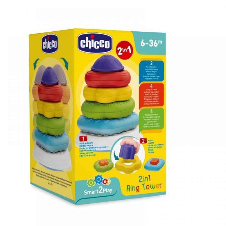 CHICCO GIOCO 2 IN 1 TORRE DEGLI ANELLI