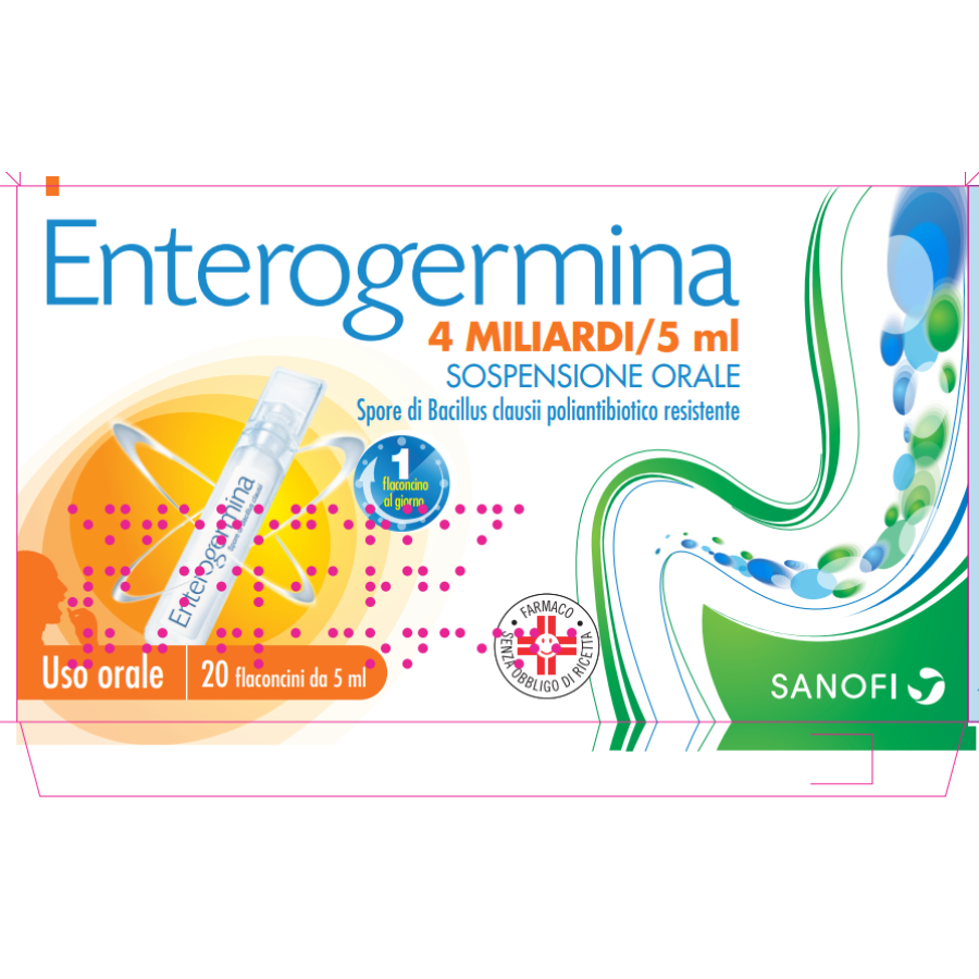 ENTEROGERMINA 20 FLACONCINI 4 MILIARDI / 5 ML 