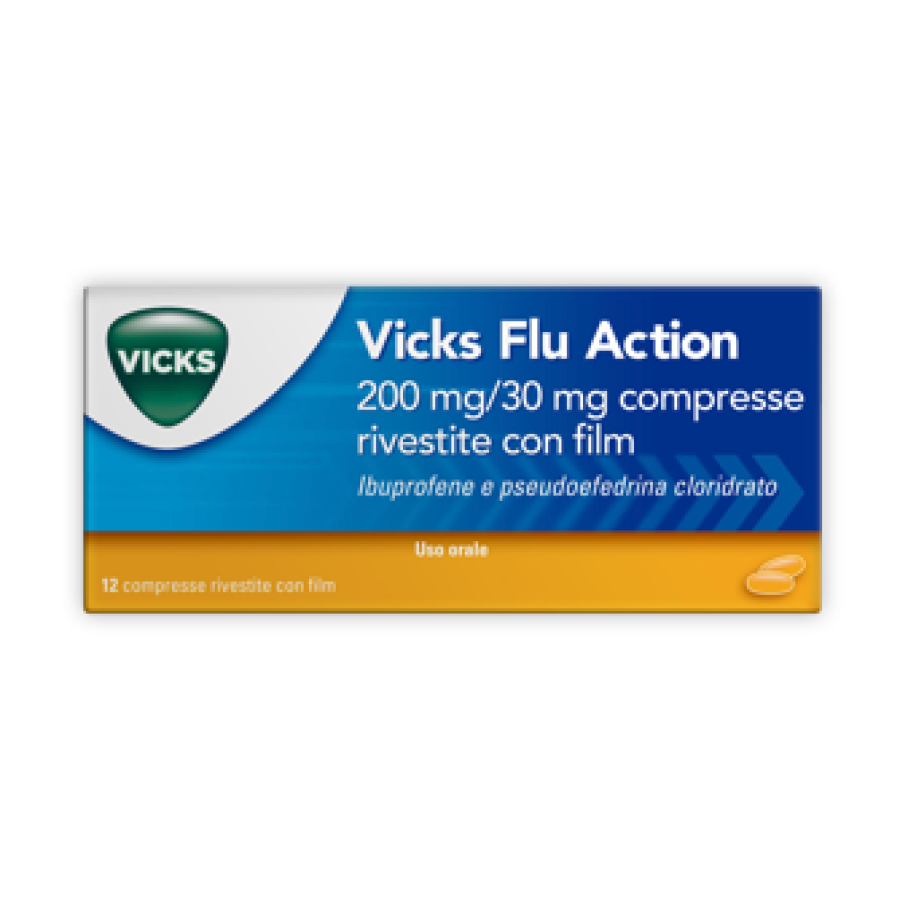 VICKS FLU ACTION 12 COMPRESSE 200 + 30 MG
