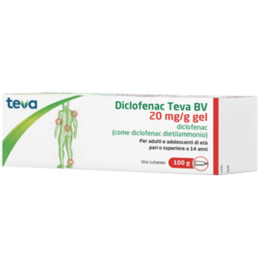 DICLOFENAC TEVA*GEL100G 20MG/G