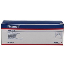 FASCIA AUTOADESIVA IPOALLERGENICA FISSAGGIO SU AMPIA SUPERFICIE FIXOMULL. SUPPORTO IN GARZA DI VISCOSA COLORE BIANCO MASSA IN POLICARBONATO SENZA RESINE E GOMME NATURALI. 15X1000CM