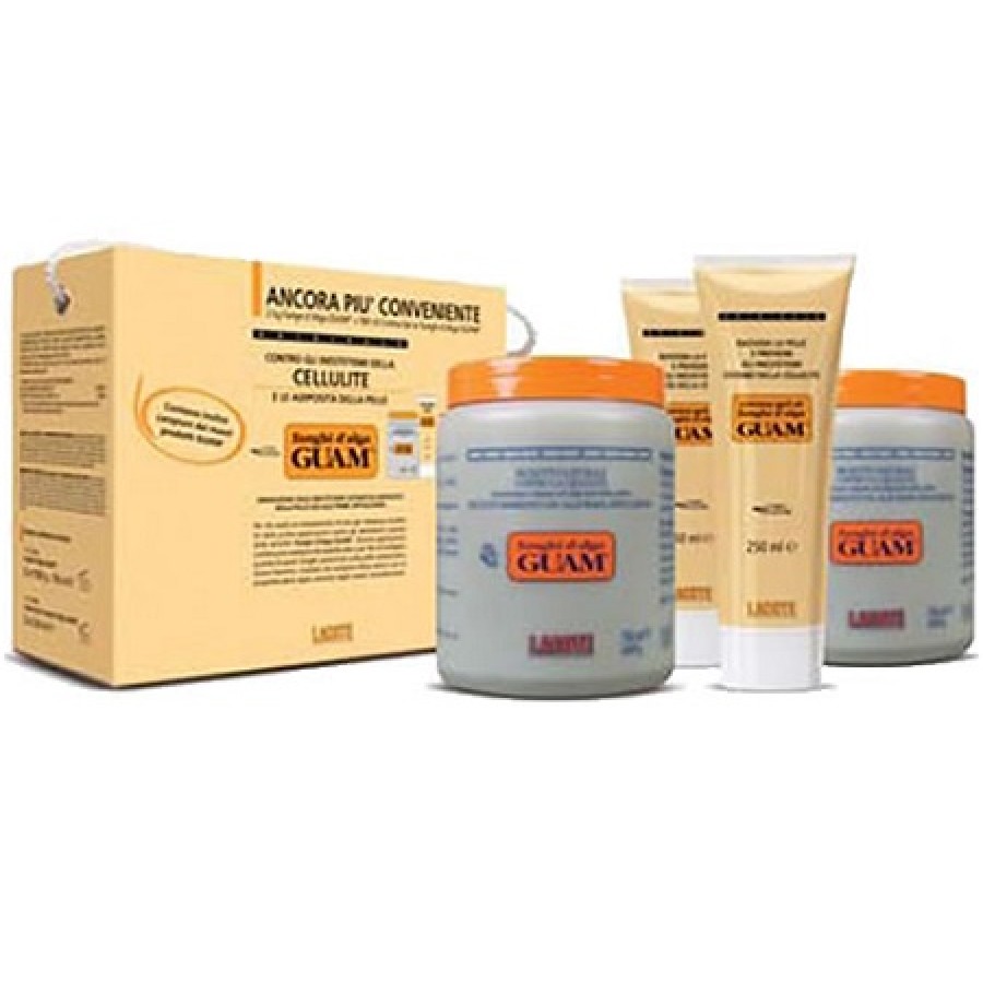 GUAM FANGHI D'ALGA DOPPIA CONVENIENZA CON FANGHI D'ALGA GUAM 2 X 1 KG + CREMA GEL 2 X 250 ML