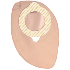 SACCA COLOSTOMIA A DUE PEZZI AGGANCIO ADESIVO CON GUI DI SICUREZZA FONDO CHIUSO DIAMETRO 50MM CAPACITA' 240ML COLORE BEIGE 30 PEZZI FLEXIMA KEY