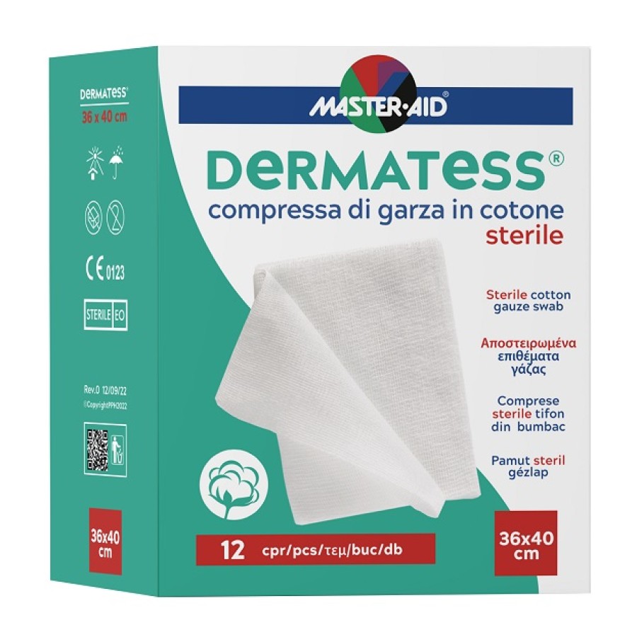 GARZA IDROFILA DERMATESS COT 36X40 12 PEZZI
