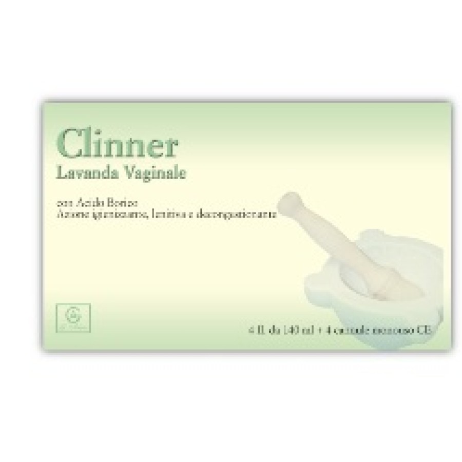 CLINNER LAVANDA VAGINALE 4 FLACONI 140 ML + 4 CANNULE VAGINALI MONOUSO IN BLISTER CLINNER LAVANDA VAGINALE 4 FLACONI 140 ML + 4 CANNULE VAGINALI MONOUSO IN BLISTER