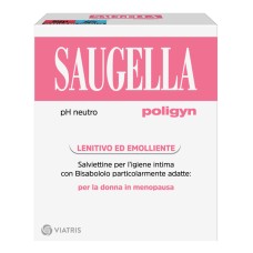 SAUGELLA POLIGYN PH NEUTRO SALVIETTINE IGIENE INTIMA LENITIVO ED EMOLLIENTE 10 PEZZI