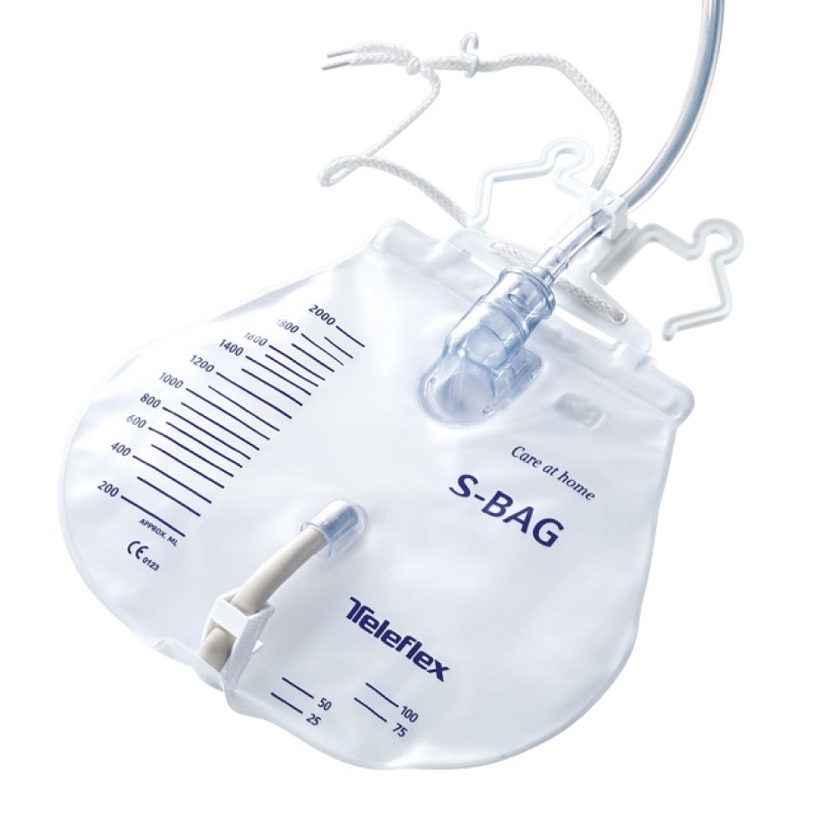 SACCA DI DRENAGGIO LETTO PER INCONTINENZA 2000ML IN PVC CON VALVOLA DI NON RITORNO E SCARICO STERILE GOCCIOLATOIO FILTRO AD ARIA CIRCUITO CHIUSO 100% TUBO DI RACCORDO120CM 1 PEZZO