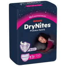HUGGIES DRYNITES 8/15 ANNI GIRL L 27/57KG PACCO SINGOLO 9 PEZZI