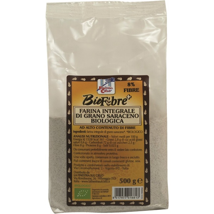 FSC BIOFIBRE+ FARINA INTEGRALE DI GRANO SARACENO BIO AD ALTO CONTENUTO DI FIBRA 500 G FSC BIOFIBRE+ FARINA INTEGRALE DI GRANO SARACENO BIO AD ALTO CONTENUTO DI FIBRA 500 G