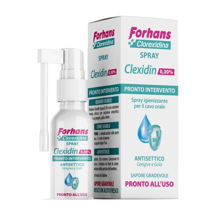 COLLUTORIO SPRAY CON CLOREXIDINA FORHANS CLEXIDIN 50ML COLLUTORIO SPRAY CON CLOREXIDINA FORHANS CLEXIDIN 50ML
