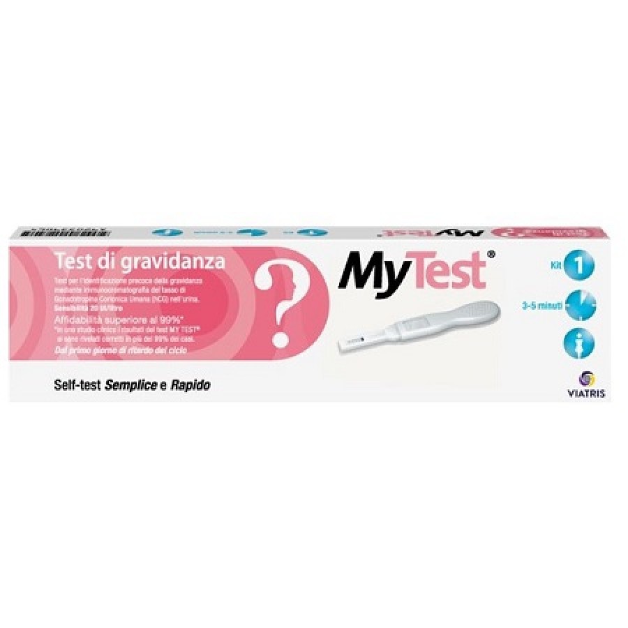 TEST DI GRAVIDANZA RAPIDO HCG MYTEST 1 PEZZO TEST DI GRAVIDANZA RAPIDO HCG MYTEST 1 PEZZO