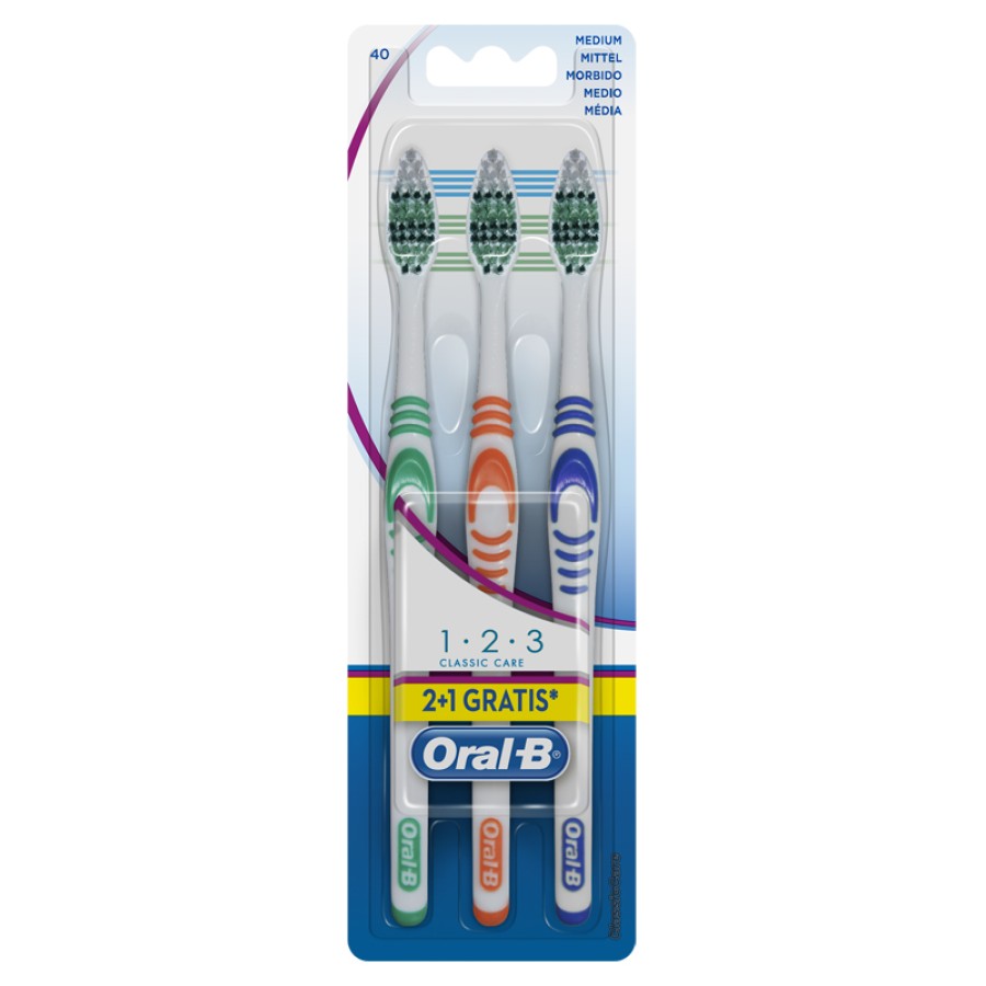 ORALB 123 CLASSIC CARE 40 SETOLE MEDIE 3 SPAZZOLINI