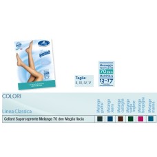 SAUBER COLLANT 70 DENARI SUPER COPRENTE MAGLIA LISCIA MELANGE JEANS 3 LINEA CLASSICA