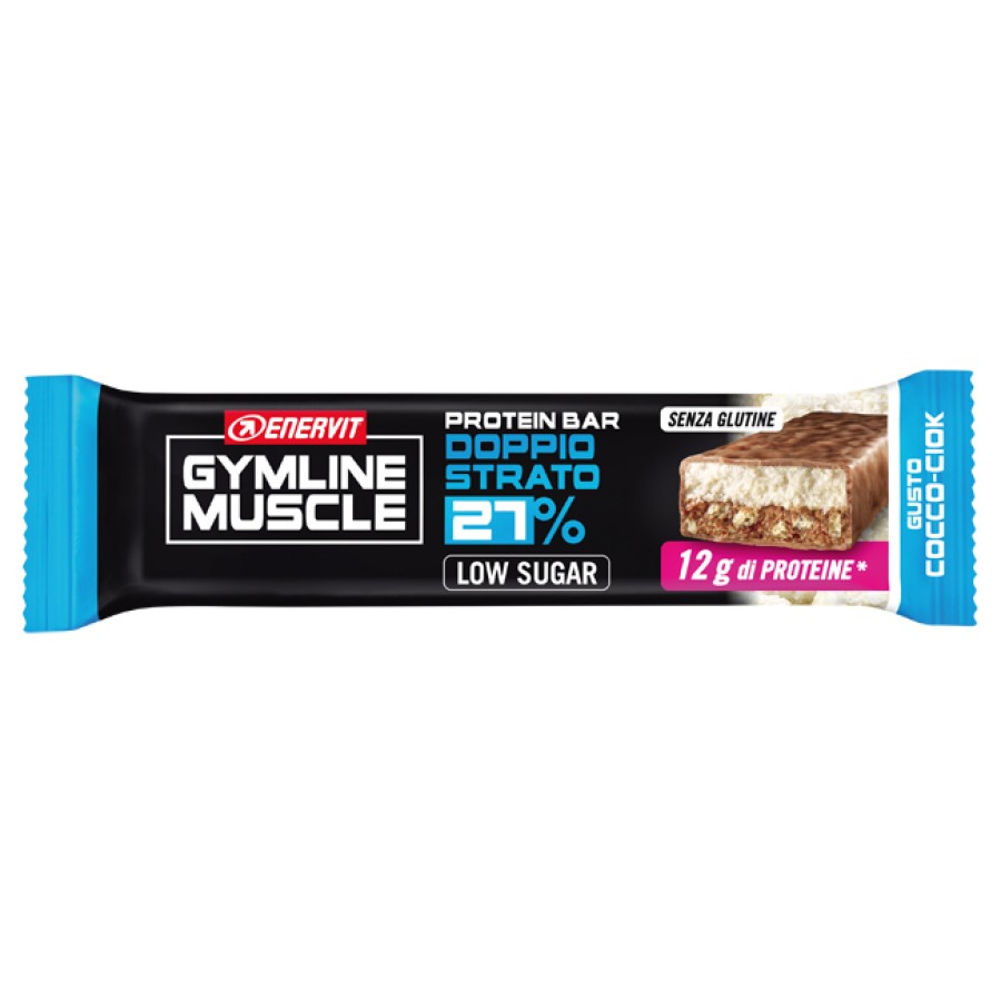 ENERVIT GYMLINE MUSCLE PROTEIN BAR 27% DOPPIO STRATO COCCO-CIOK 1 PEZZO