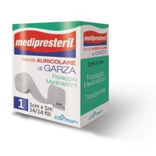 BENDA AURICOLARE GARZA MEDIPRESTERIL 12/8 FU M5X1CM 14/14 FILI