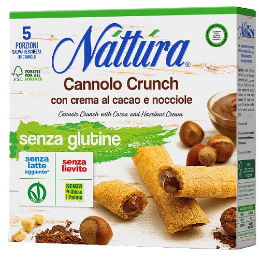 NATTURA CANNOLO CRUNCH CON CACAO E NOCCIOLE 5 X 25 G