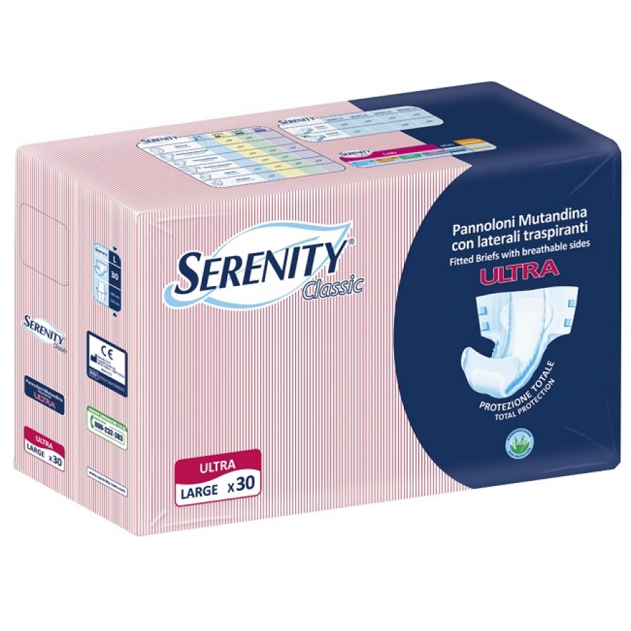 PANNOLONE A MUTANDINA SERENITY CLASSIC ULTRA ALOE LARGE 30 PEZZI PANNOLONE A MUTANDINA SERENITY CLASSIC ULTRA ALOE LARGE 30 PEZZI