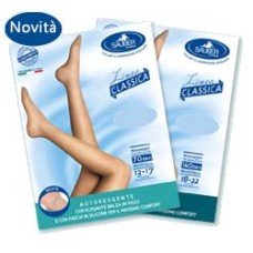 SAUBER CALZA AUTOREGGENTE 70 DENARI MAGLIA MICRORETE NEUTRO BEIGE 3 LINEA CLASSICA