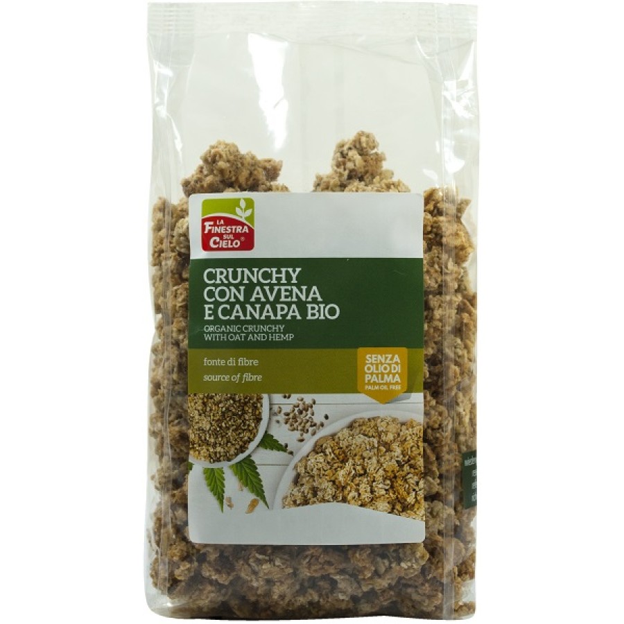FSC CRUNCHY CON AVENA E CANAPA BIO AD ALTO CONTENUTO DI FIBRA CON OLIO DI GIRASOLE E SENZA OLIO DI PALMA 375 G