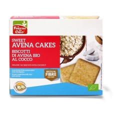 FSC SWEET AVENA CAKES BISCOTTI DI AVENA AL COCCO BIO SENZA LIEVITO DI BIRRA SENZA LATTE CO NOLIO DI GIRASOLE SENZA OLIO DI PALMA 250 G