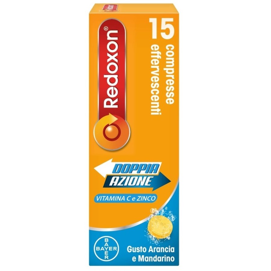 REDOXON DOPPIA AZIONE 15 COMPRESSE EFFERVESCENTI VITAMINA C ZINCO ARANCIA E MANDARINO 45,78 G
