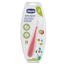 CHICCO CUCCHIAIO MORBIDO SILICONE 6M+ ROSSO UP