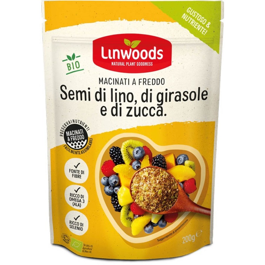 SEMI DI LINO GIRASOLE/ZUCCA MACINATI 200G SEMI DI LINO GIRASOLE/ZUCCA MACINATI 200G