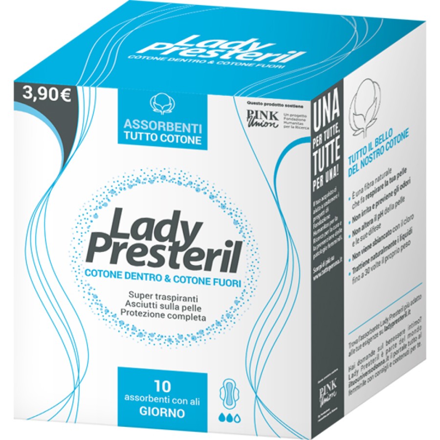 LADY PRESTERIL COTONE DENTRO & COTONE FUORI 10 ASSORBENTI CON ALI GIORNO PROMO LADY PRESTERIL COTONE DENTRO & COTONE FUORI 10 ASSORBENTI CON ALI GIORNO PROMO