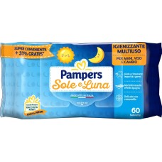 PAMPERS WIPES SOLE & LUNA EFFETTO SPUGNA 60 SALVIETTE