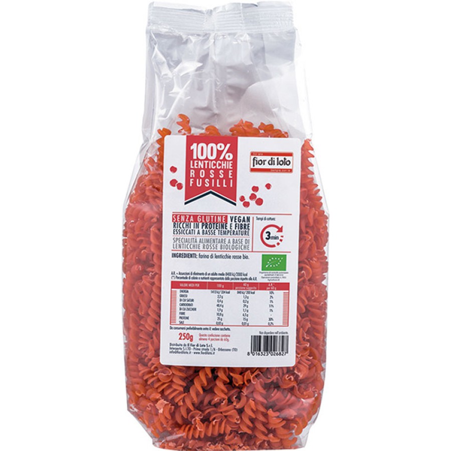 FUSILLI DI LENTICCHIE ROSSE BIO 250 G
