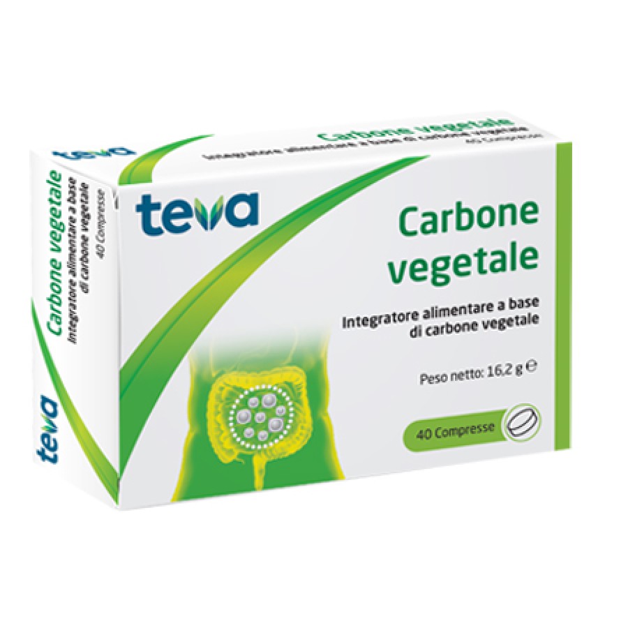 CARBONE VEGETALE TEVA 40 COMPRESSE 16,2 G CARBONE VEGETALE TEVA 40 COMPRESSE 16,2 G