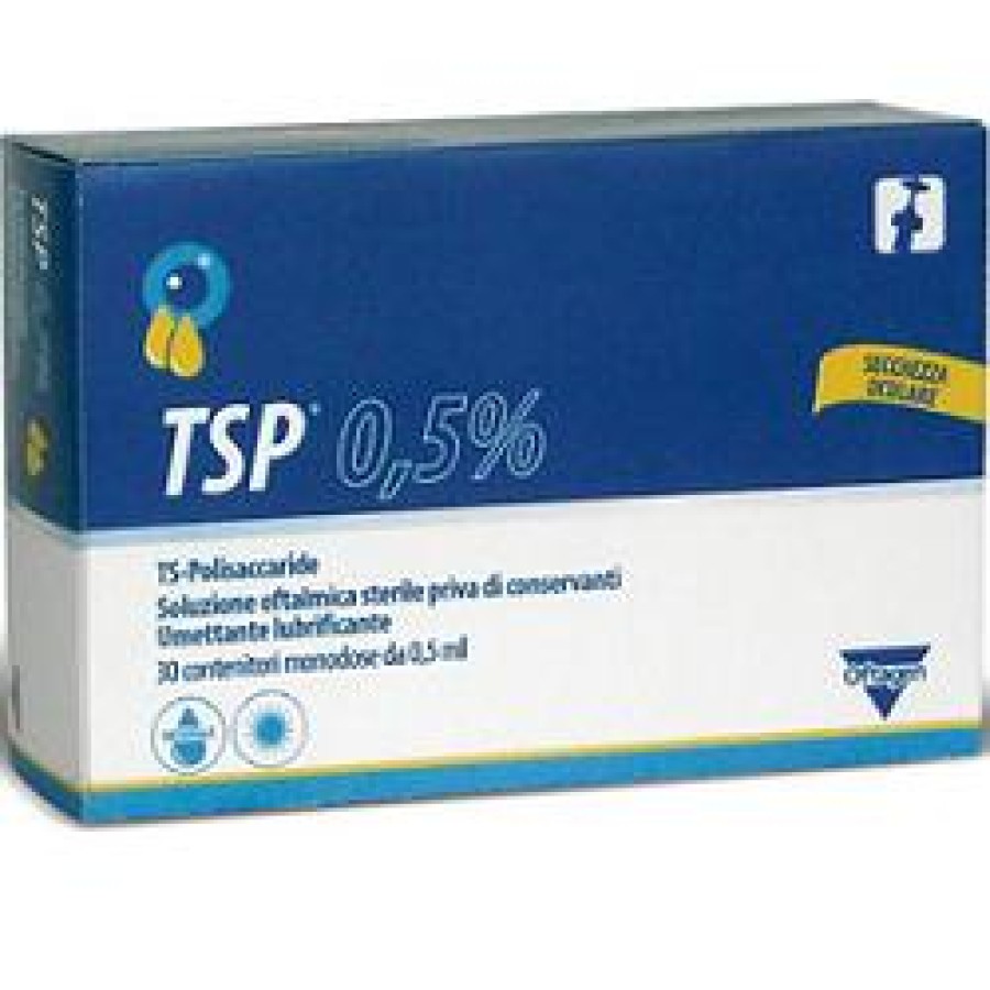 TSP 0,5% SOLUZIONE OFTALMICA UMETTANTE LUBRIFICANTE 30 FLACONCINI MONODOSE 0,5 ML TSP 0,5% SOLUZIONE OFTALMICA UMETTANTE LUBRIFICANTE 30 FLACONCINI MONODOSE 0,5 ML