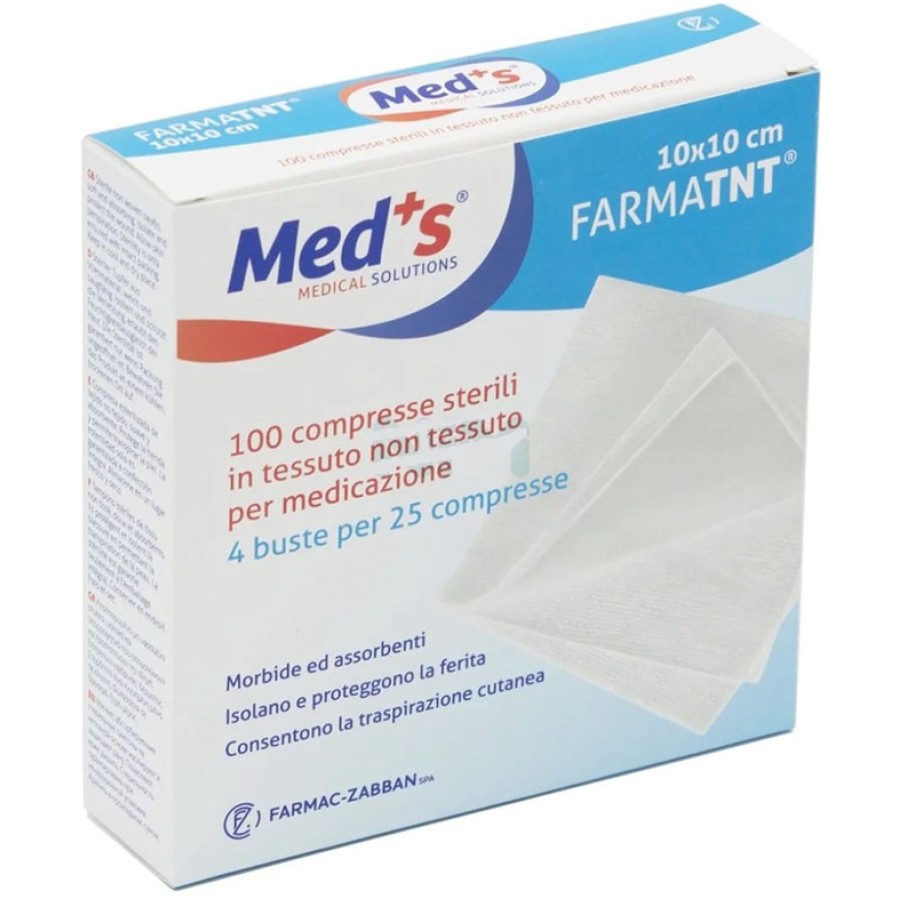 GARZA COMPRESSA MEDS FARMATNT IN TESSUTO NON TESSUTO 10X10CM 100 PEZZI