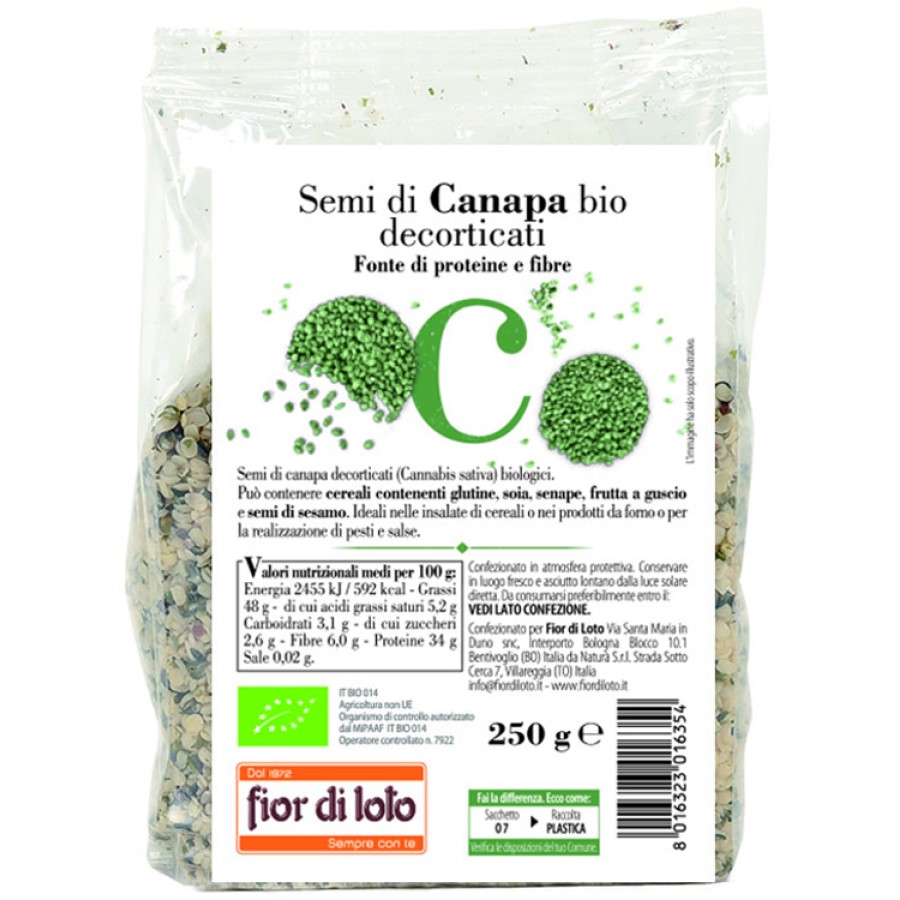 SEMI CANAPA DECORTICATA BIO 250 G SEMI CANAPA DECORTICATA BIO 250 G