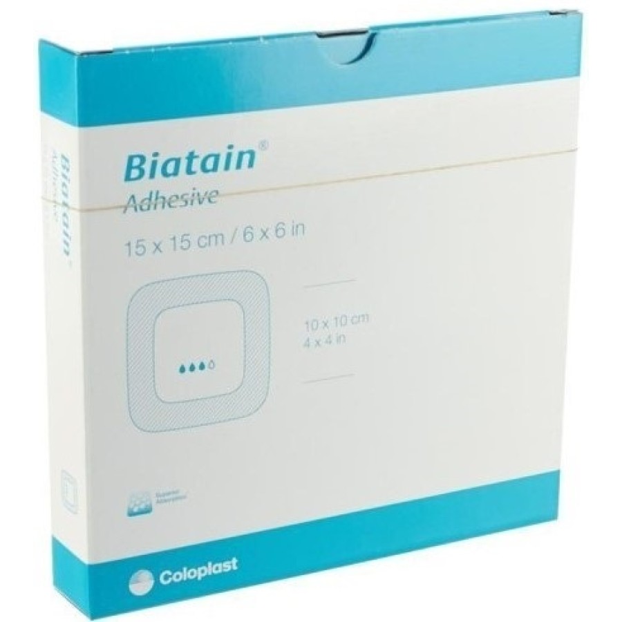 MEDICAZIONE BIATAIN IN SCHIUMA DI POLIURETANO CON IDROCOLLOIDE E BORDO ADESIVO 7,5X7,5 CM 10 PEZZI