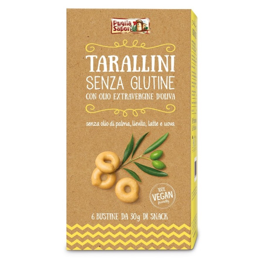 PUGLIA SAPORI TARALLINI CLASSICI CON OLIO EXTRAVERGINE DI OLIVA 6 PEZZI 30 G