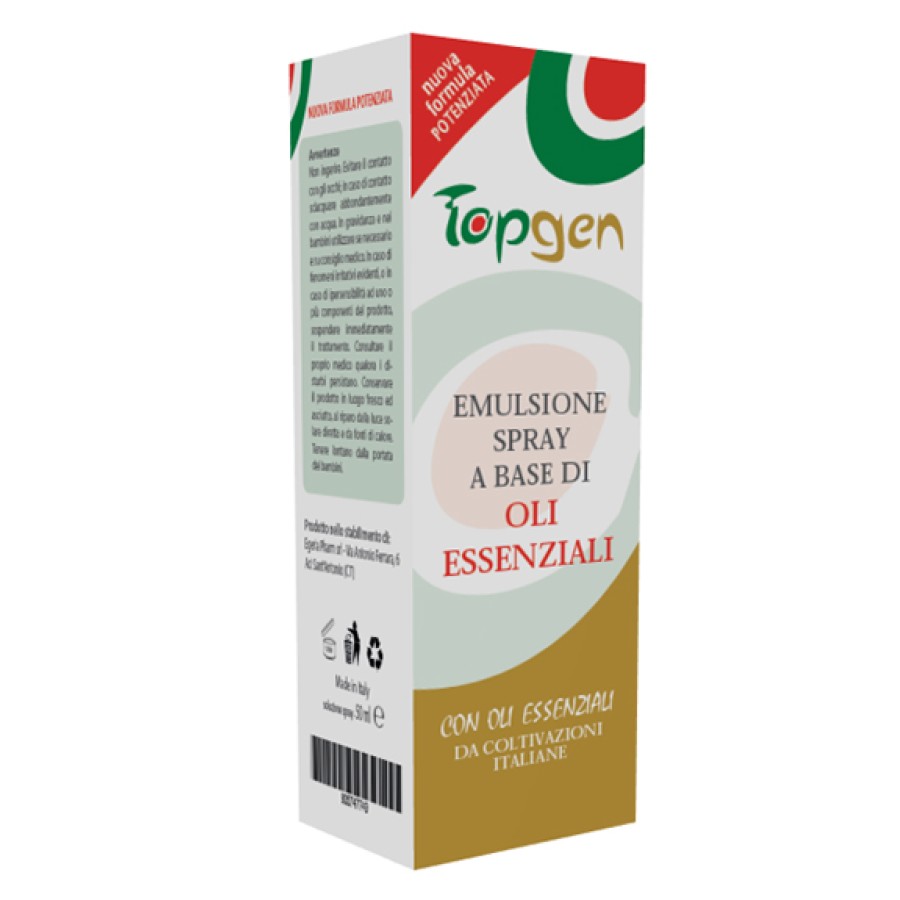 TOPGEN EMULSIONE SPRAY A BASE DI OLI ESSENZIALI 50 ML TOPGEN EMULSIONE SPRAY A BASE DI OLI ESSENZIALI 50 ML
