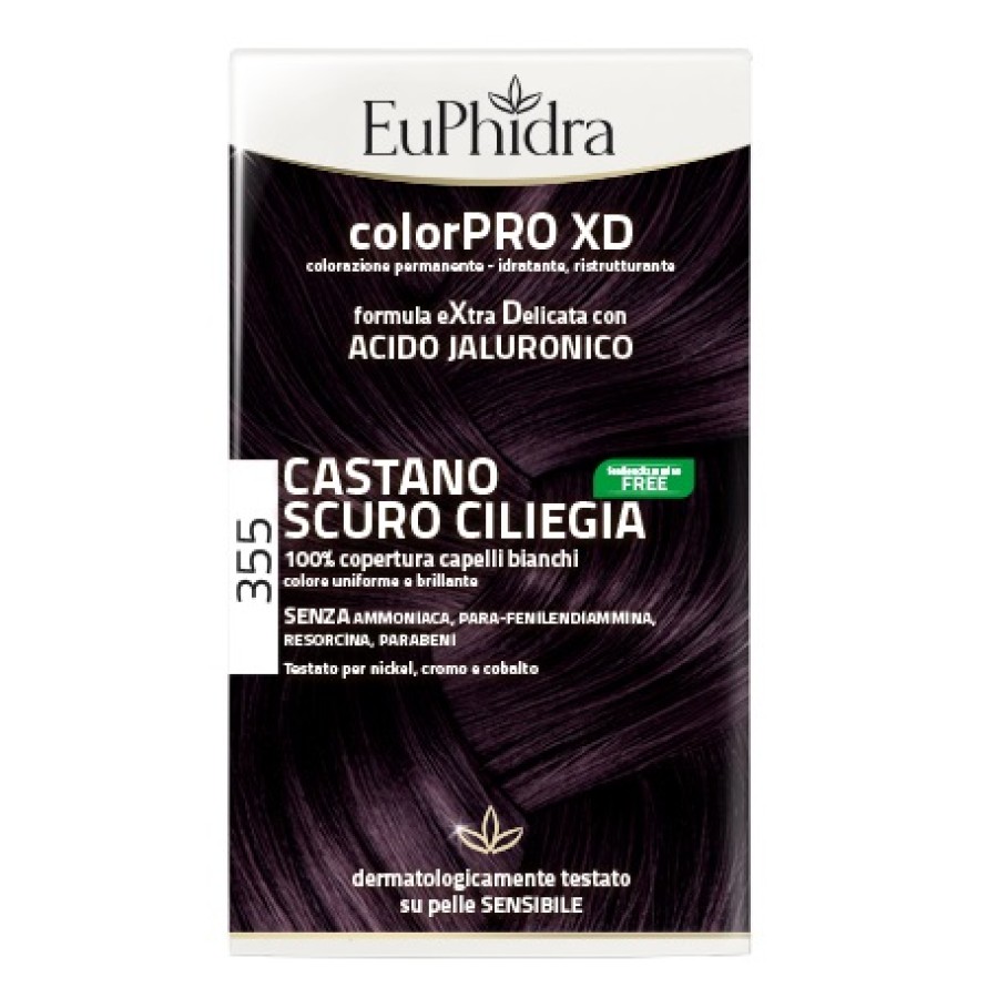 EUPHIDRA COLORPRO XD 355 CASTANO SCURO CILIEGIA GEL COLORANTE CAPELLI IN FLACONE + ATTIVANTE + BALSAMO + GUANTI EUPHIDRA COLORPRO XD 355 CASTANO SCURO CILIEGIA GEL COLORANTE CAPELLI IN FLACONE + ATTIVANTE + BALSAMO + GUANTI
