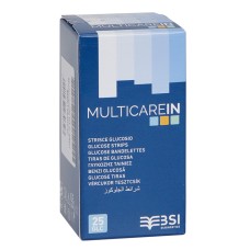 STRISCE MISURAZIONE GLICEMIA MULTICARE IN GLUCOSIO ELETTRODO 25 PEZZI