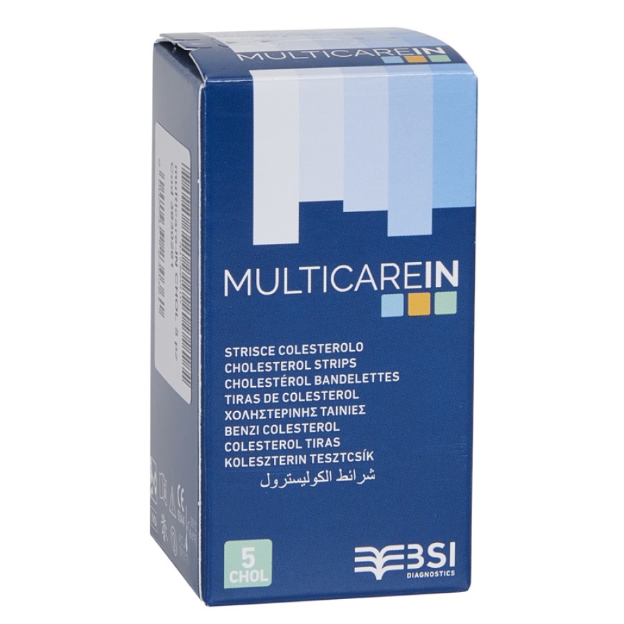 TEST COLESTEROLEMIA MULTICARE IN COLESTEROLO IN STRISCE CON ASPIRAZIONE CAPILLARE 5 PEZZI