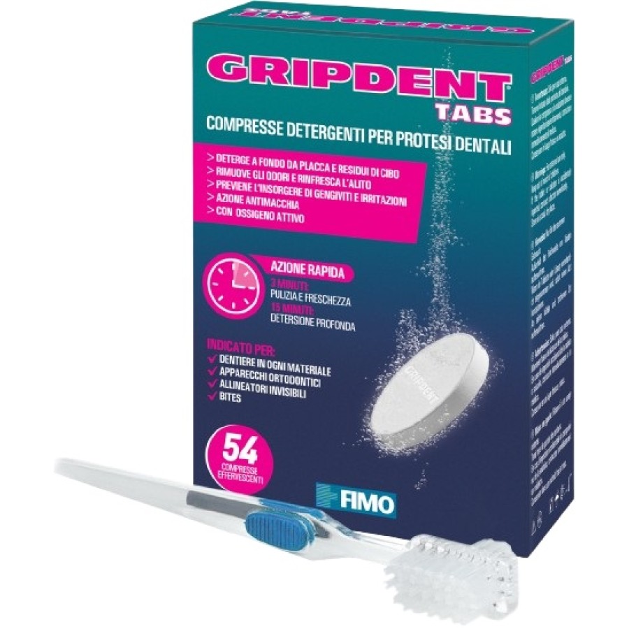 GRIPDENT TABS 54CPS + SPAZZOLINO PULITORE GRIPDENT TABS 54CPS + SPAZZOLINO PULITORE