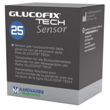 STRISCE MISURAZIONE GLICEMIA GLUCOFIX TECH SENSOR 25 PEZZI