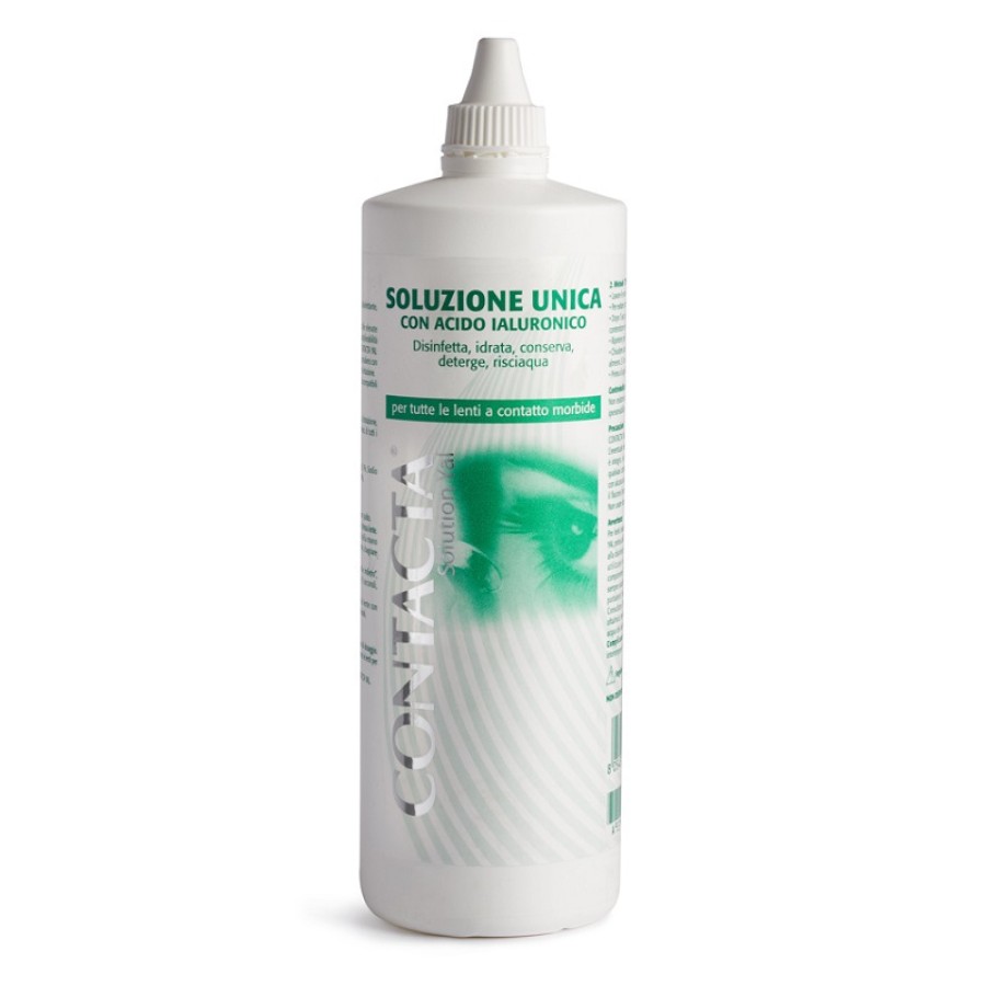 SOLUZIONE UNICA CON ACIDO IALURONICO PER LENTI A CONTATTO CONTACTA SOLUTION 360ML SOLUZIONE UNICA CON ACIDO IALURONICO PER LENTI A CONTATTO CONTACTA SOLUTION 360ML