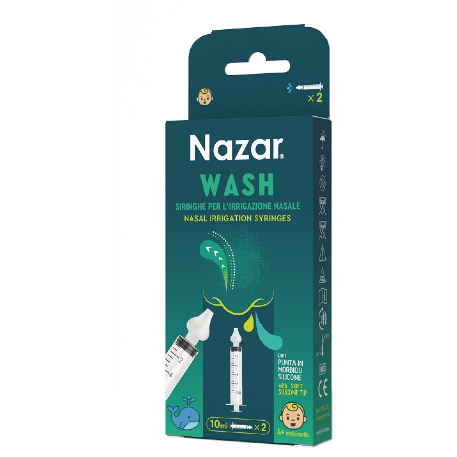 NAZAR WASH SIRINGA IRRIGAZIONE NASALE 2 PEZZI NAZAR WASH SIRINGA IRRIGAZIONE NASALE 2 PEZZI