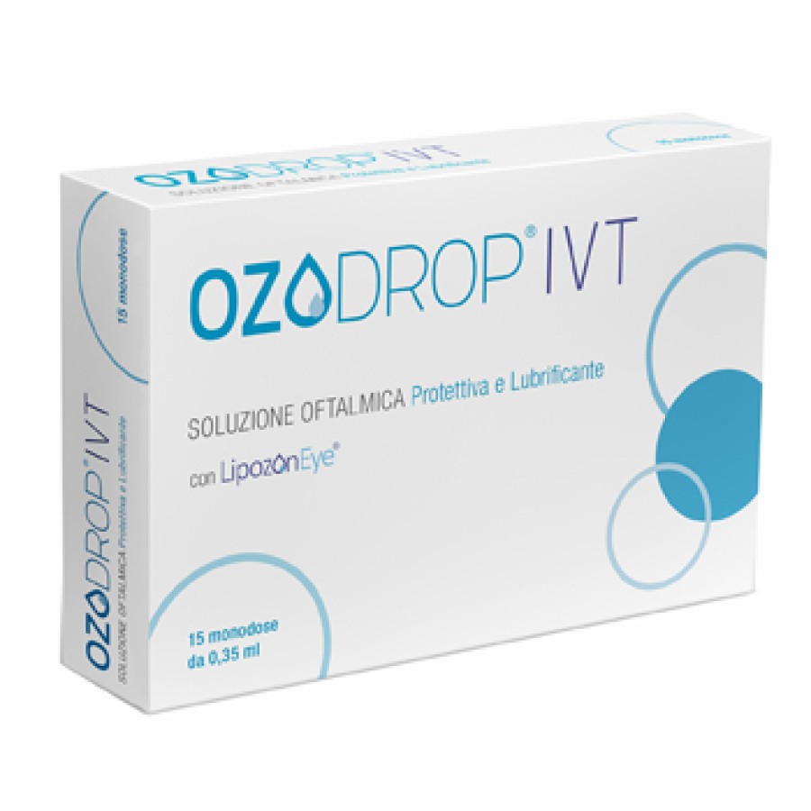 OZODROP IVT SOLUZIONE OFTALMICA BASE DI OLIO OZONIZZATO IN FOSFOLIPIDI 15 FLACONCINI MONODOSE DA 0,35 ML OZODROP IVT SOLUZIONE OFTALMICA BASE DI OLIO OZONIZZATO IN FOSFOLIPIDI 15 FLACONCINI MONODOSE DA 0,35 ML
