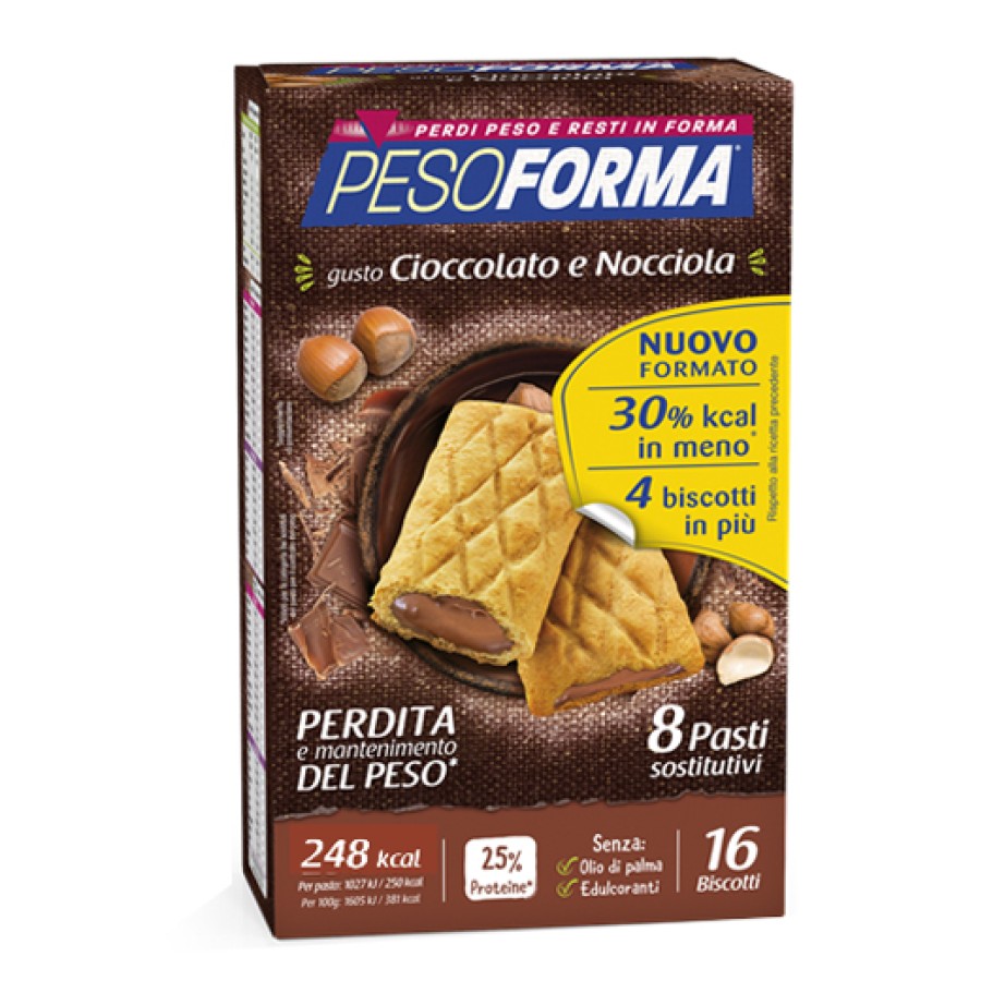 PESOFORMA BISCOTTO CIOCCOLATO NOCCIOLA 16 PEZZI 33 G PESOFORMA BISCOTTO CIOCCOLATO NOCCIOLA 16 PEZZI 33 G