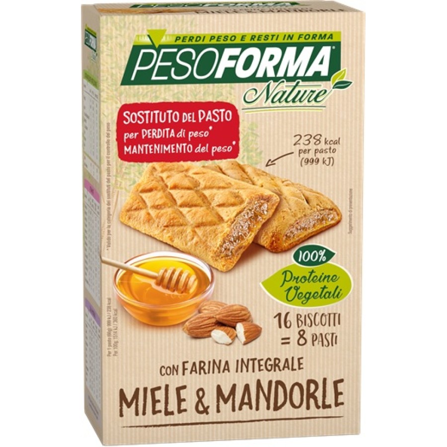PESOFORMA BISCOTTO INTEGR MIELE MANDORLE 16 PEZZI 33 G PESOFORMA BISCOTTO INTEGR MIELE MANDORLE 16 PEZZI 33 G