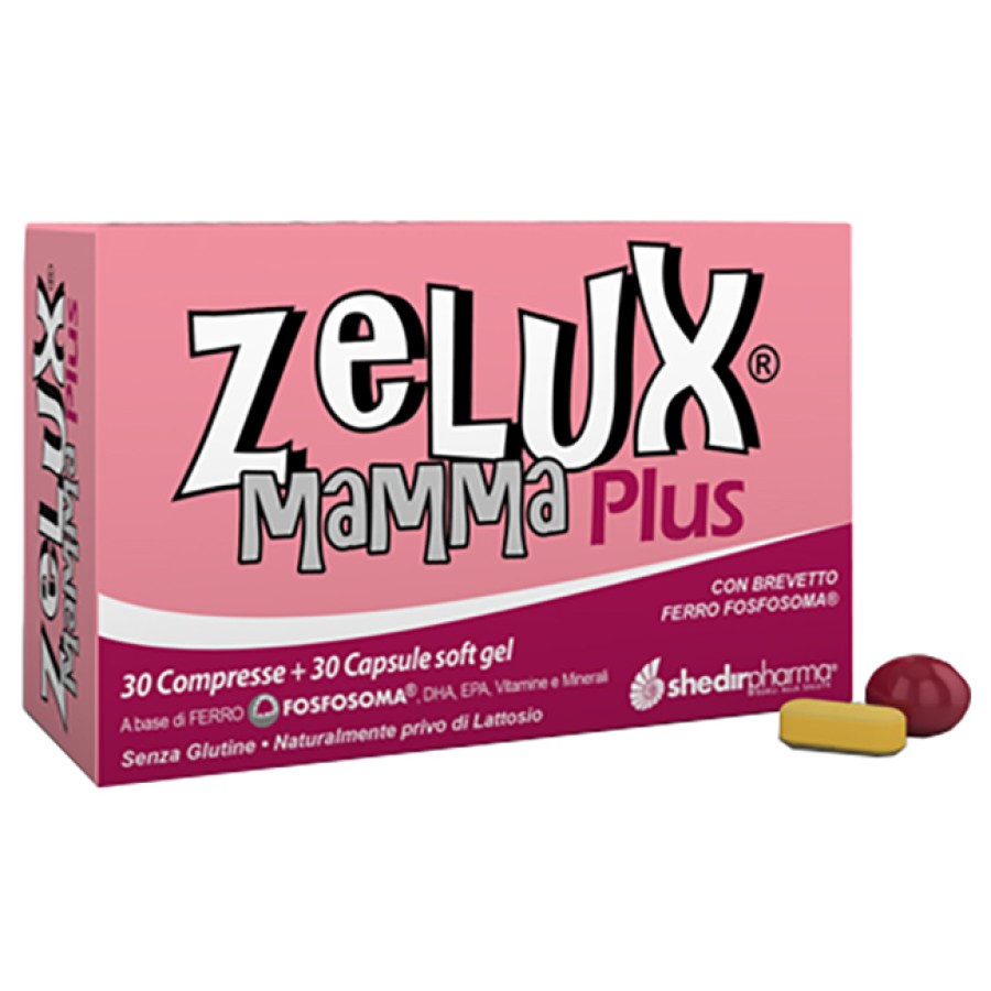 ZELUX MAMMA PLUS 30 COMPRESSE + 30 CAPSULE SOFT GEL ZELUX MAMMA PLUS 30 COMPRESSE + 30 CAPSULE SOFT GEL